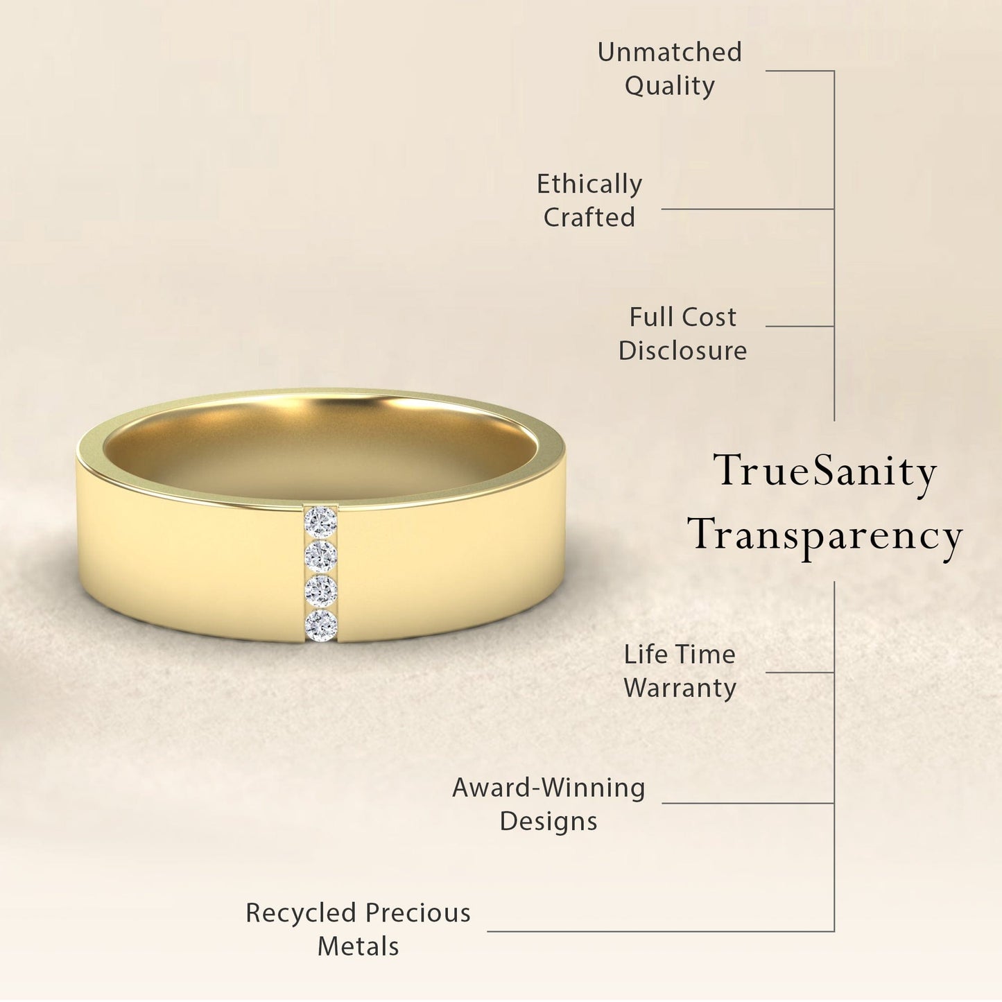 Men's 5.5mm White Diamond Wedding Ring - Chase