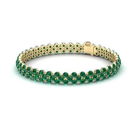 Emerald Double Row Tennis Bracelet - Yifei