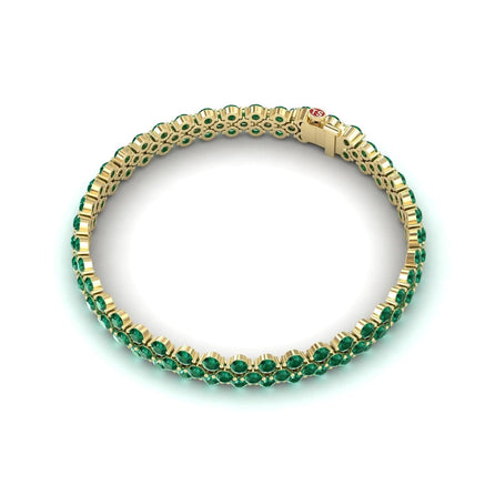 Emerald Double Row Tennis Bracelet - Yifei
