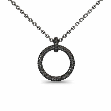 Black Diamond Circle Necklace - Aileen