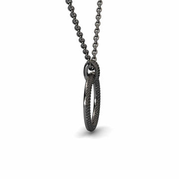 Black Diamond Circle Necklace - Aileen