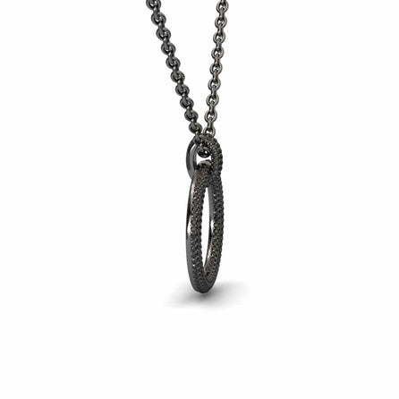 Black Diamond Circle Necklace - Aileen