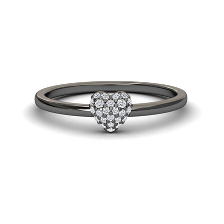 White Diamond Pave Heart Ring - Bonita