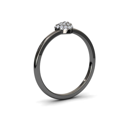 White Diamond Pave Heart Ring - Bonita