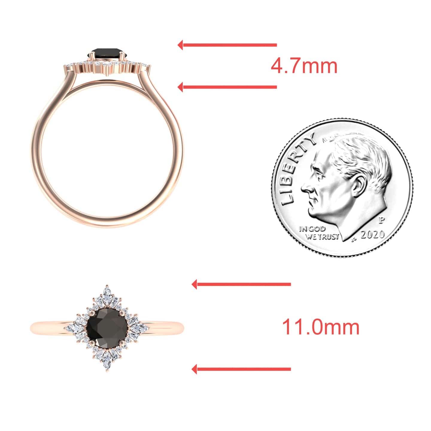 Black Diamond and White Diamond Ring: A Harmonious Dance of Contrasting Brilliance - MYSR54