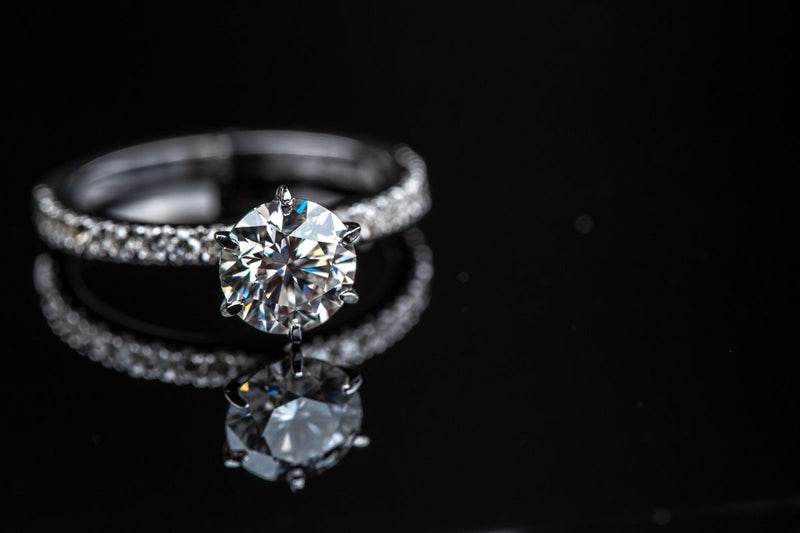Close-up of sparkling diamond engagement ring