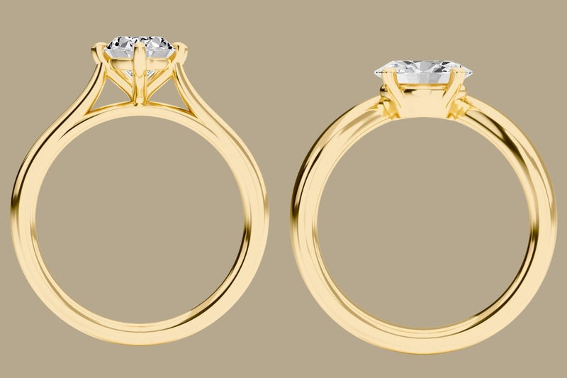 High set versus low set engagement rings