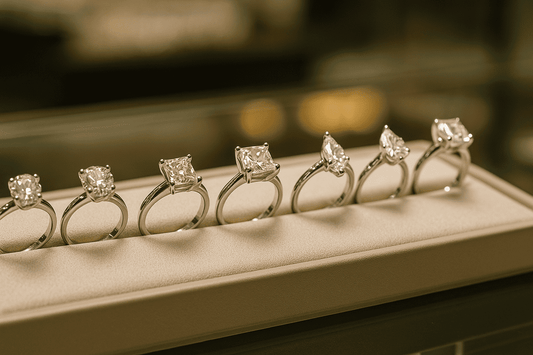 Engagement rings with different diamond cuts