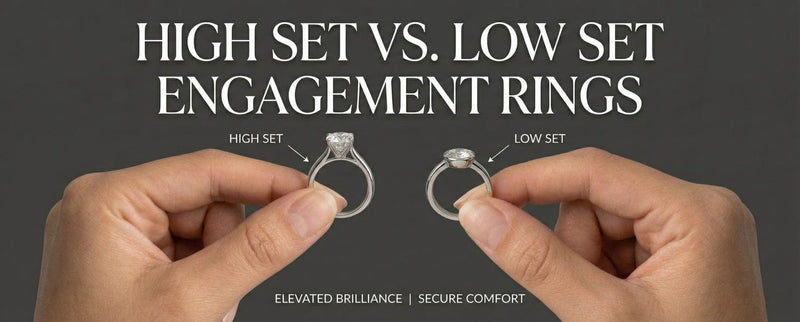 High set versus low set engagement rings