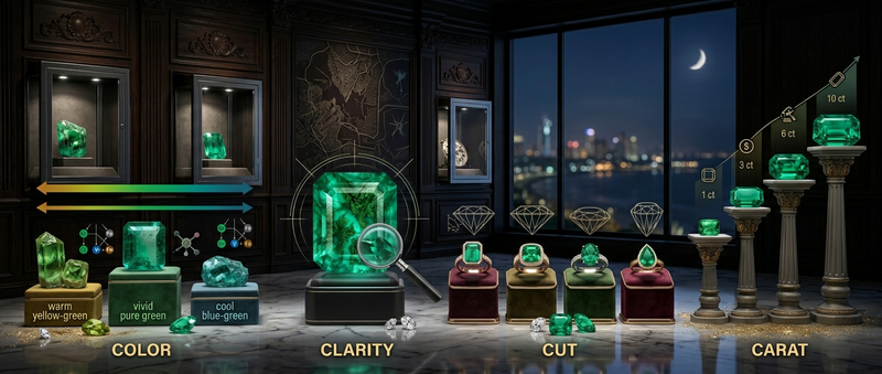 The 4Cs of Emeralds: Color, Clarity, Cut, and Carat