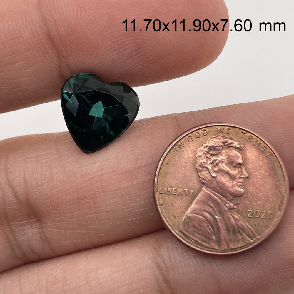 11.7x11.9 Heart Green Tourmaline