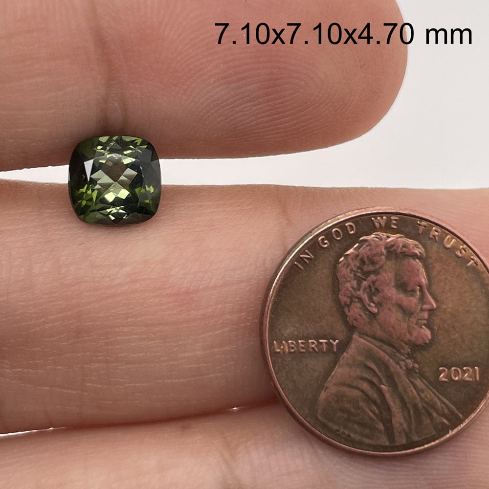 7.1mm Cushion Green Tourmaline