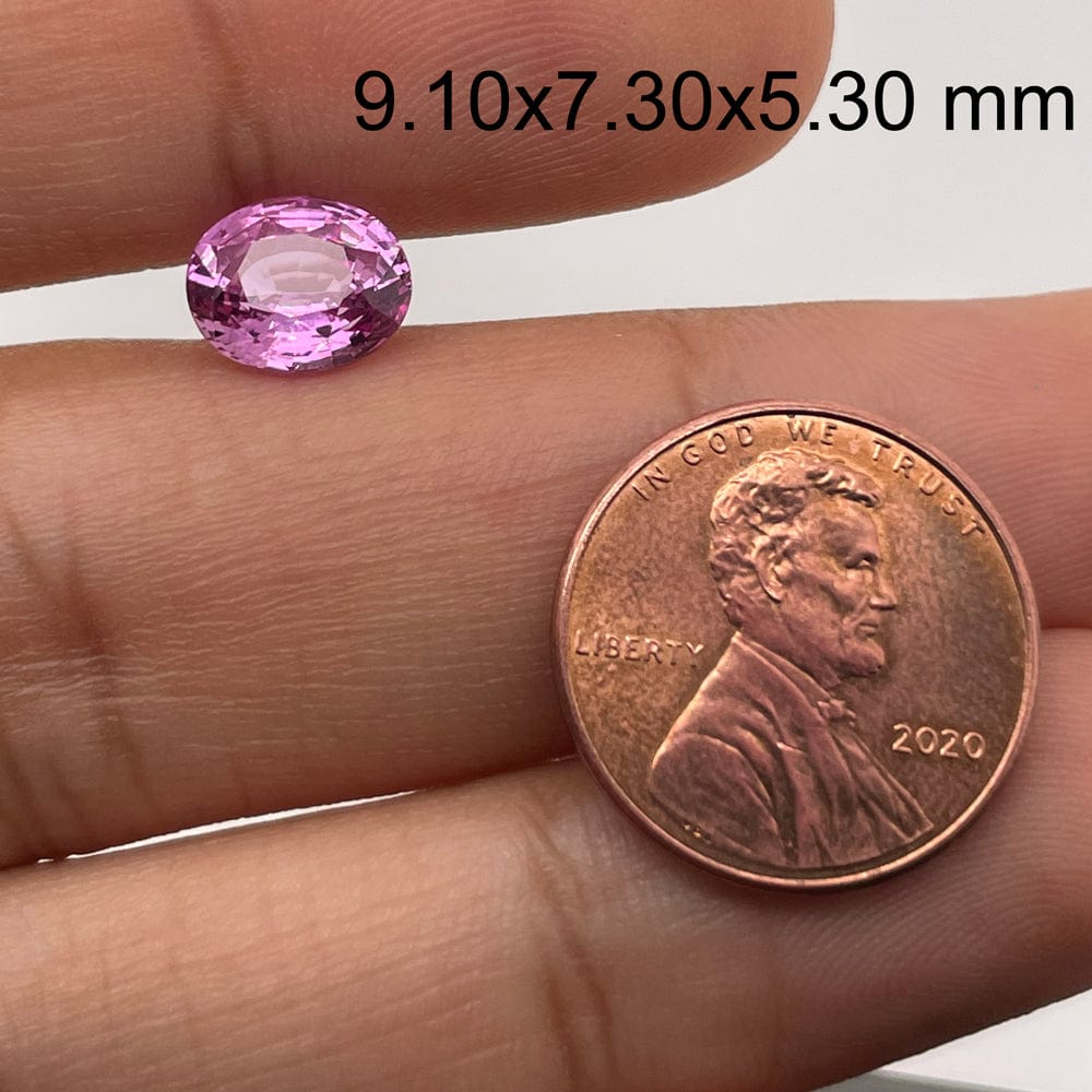 9.1x7.3mm Oval Pink Sapphire