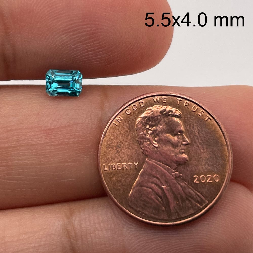 5.40 x 4.00 x 3.70 Premium Blue Zircon Emerald