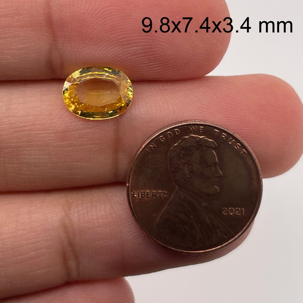 9.8x7.4mm Oval Yellow Sapphire