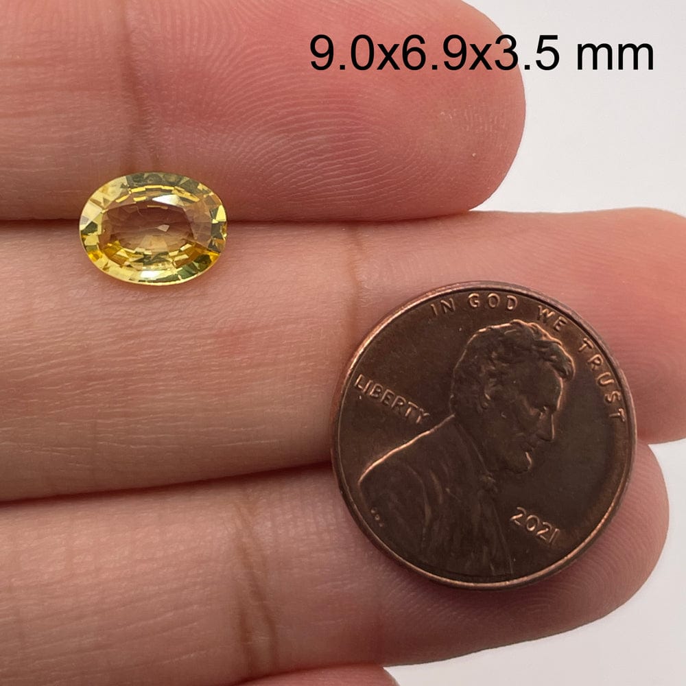 9.0x6.9mm Oval Yellow Sapphire