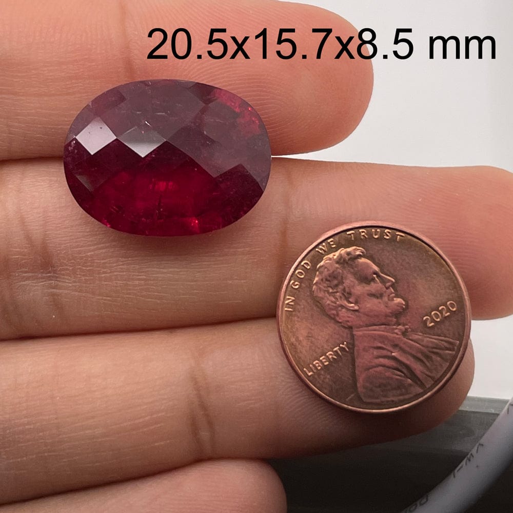 20.5x15.7mm Oval Red Tourmaline