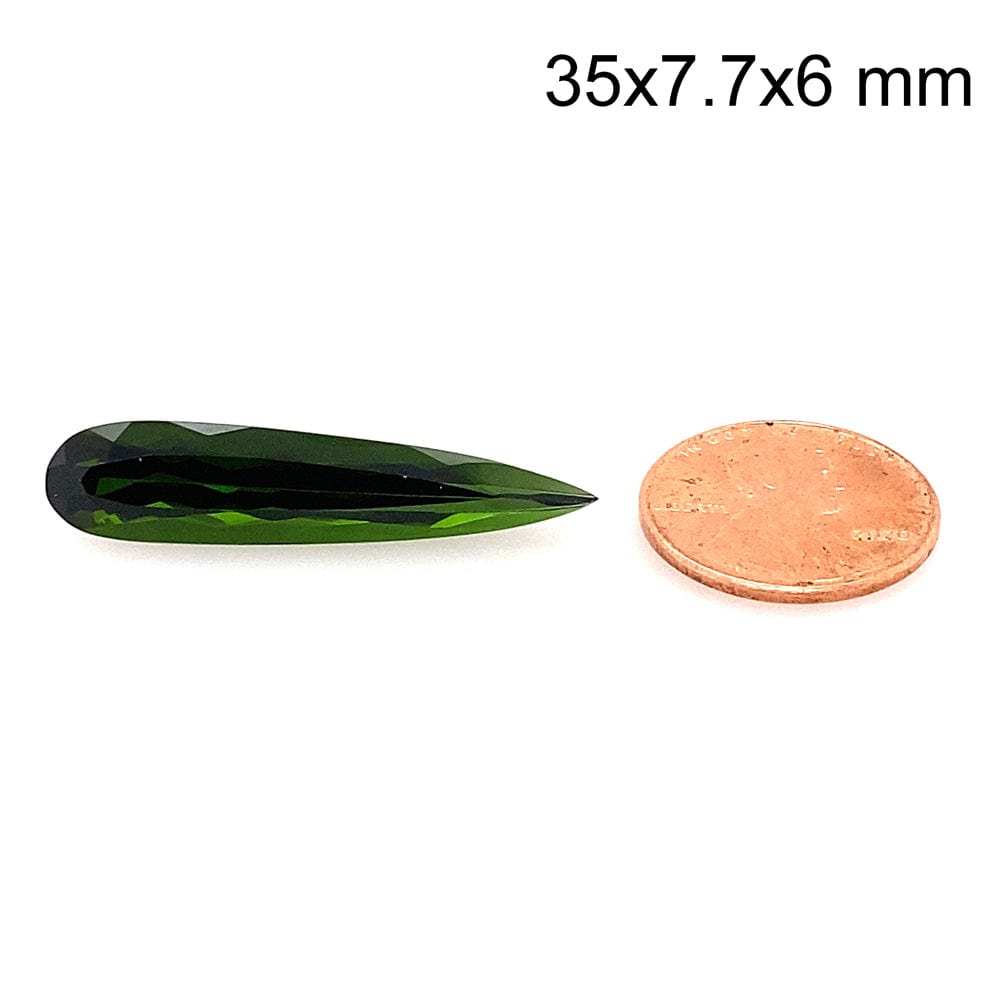 35.0x7.7mm Pear Green Tourmaline