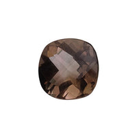 12.00-12.00 mm Premium Cushion Quartz-Smokey