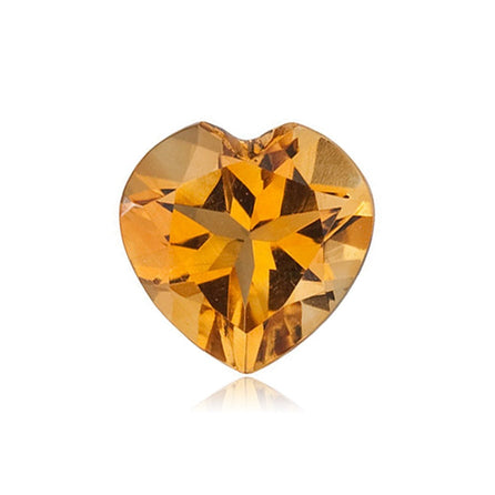 9mm Premium Heart Orange Citrine