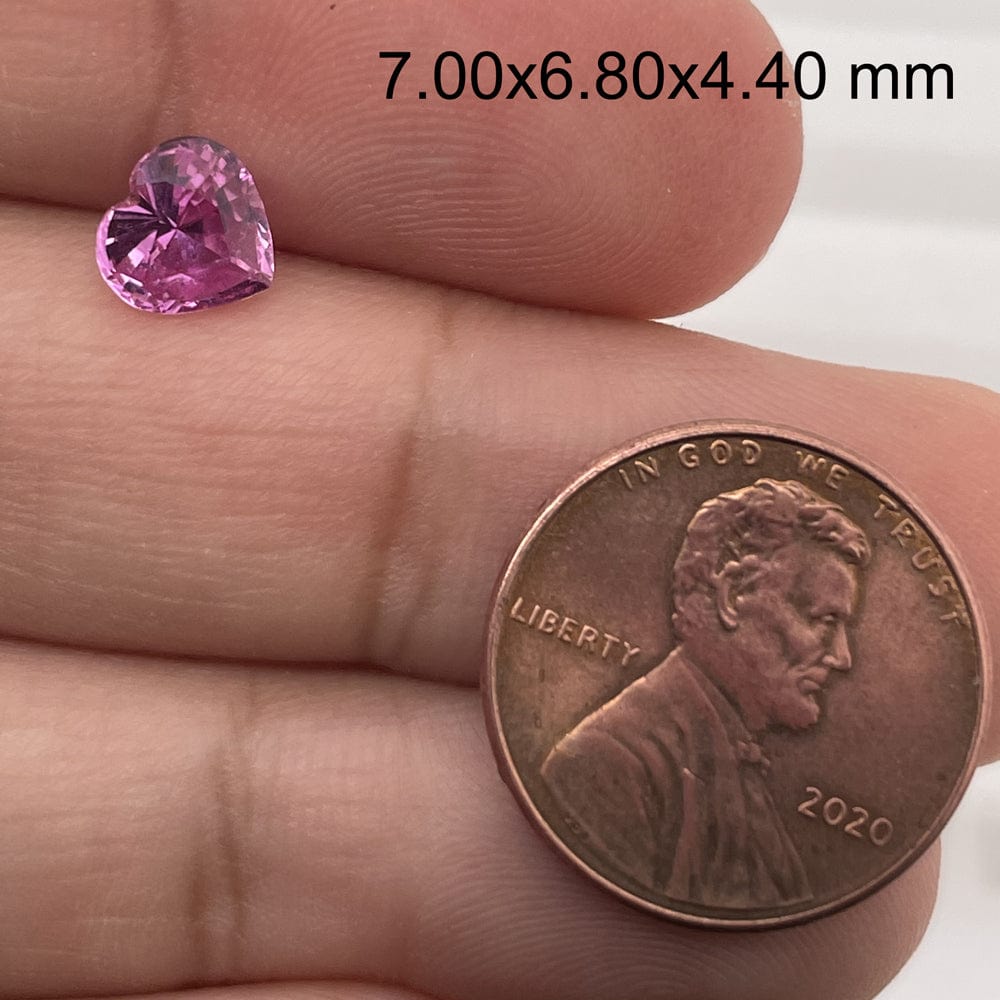 7.0x6.8mm Heart Shape Pink Sapphire