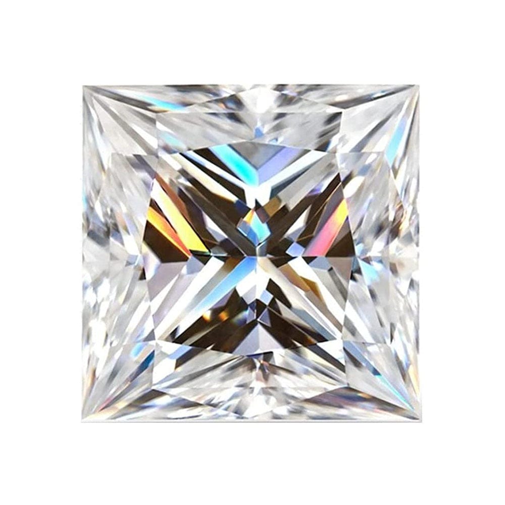 6mm Square Princess White Moissanite