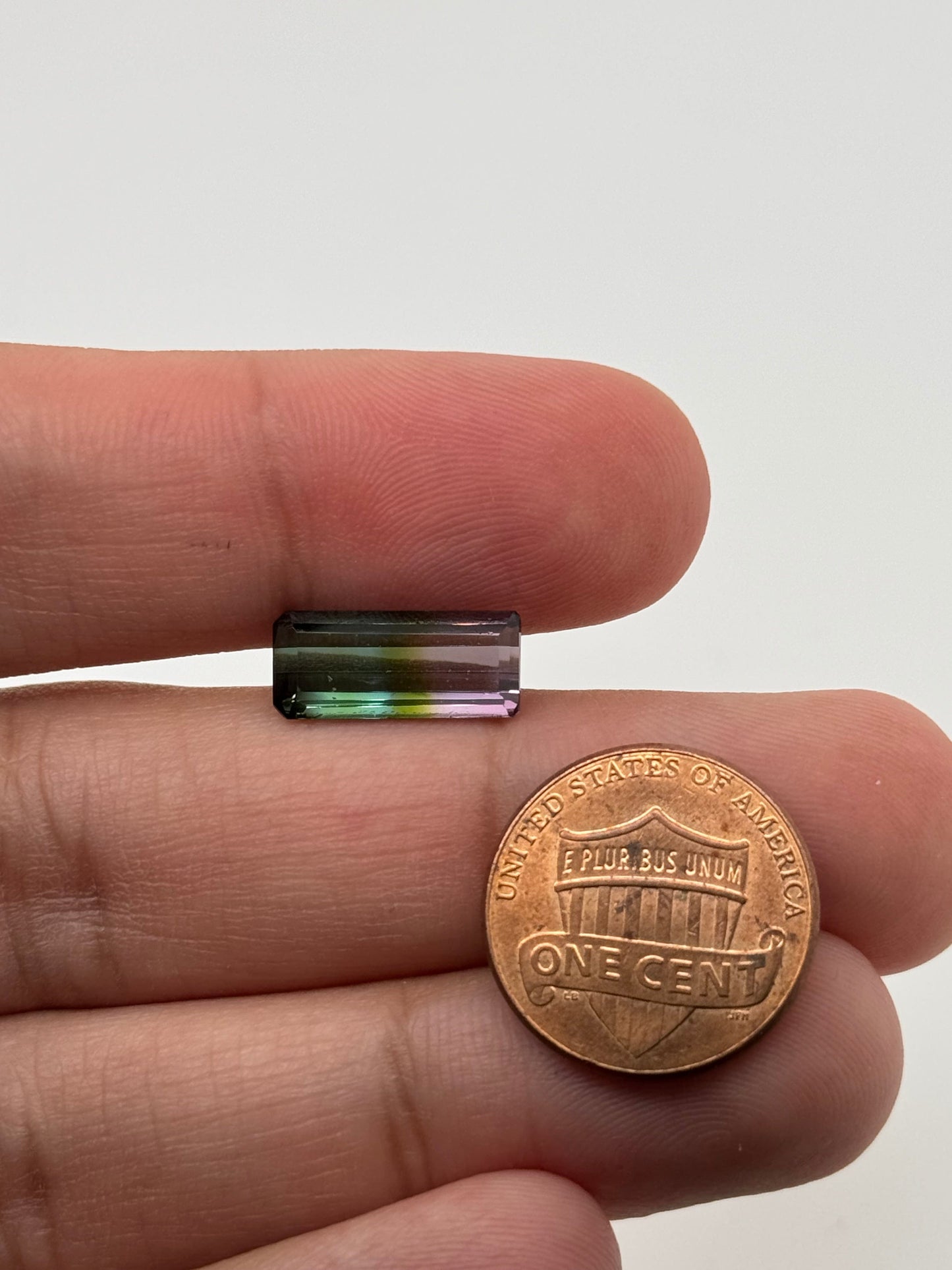 14.60x6.50x4.10 Natural Bi-Color Tourmaline Emerald Cut