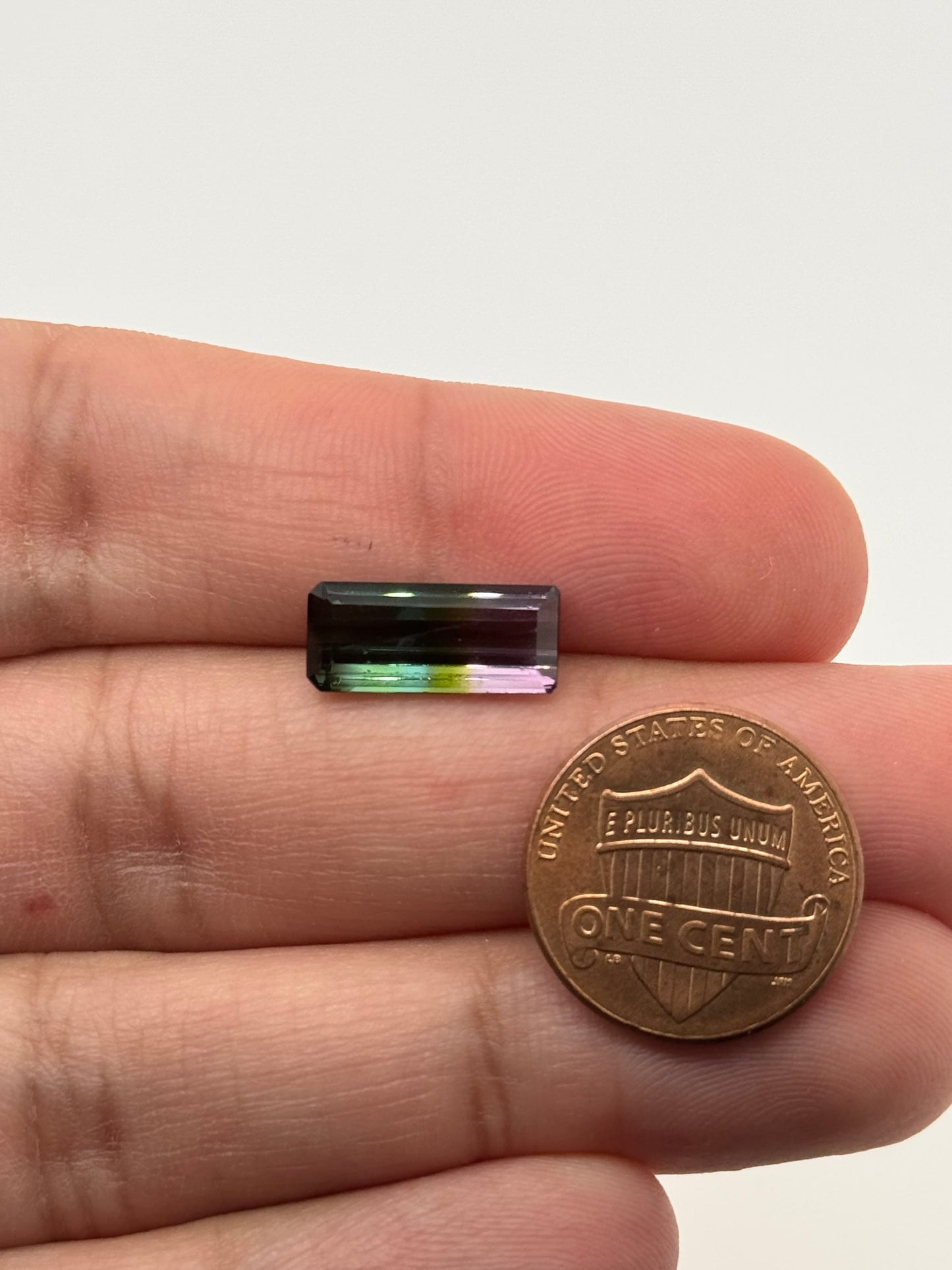 14.60x6.50x4.10 Natural Bi-Color Tourmaline Emerald Cut