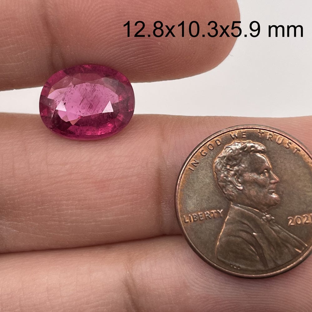 12.8x10.3mm Oval Rubellite Tourmaline