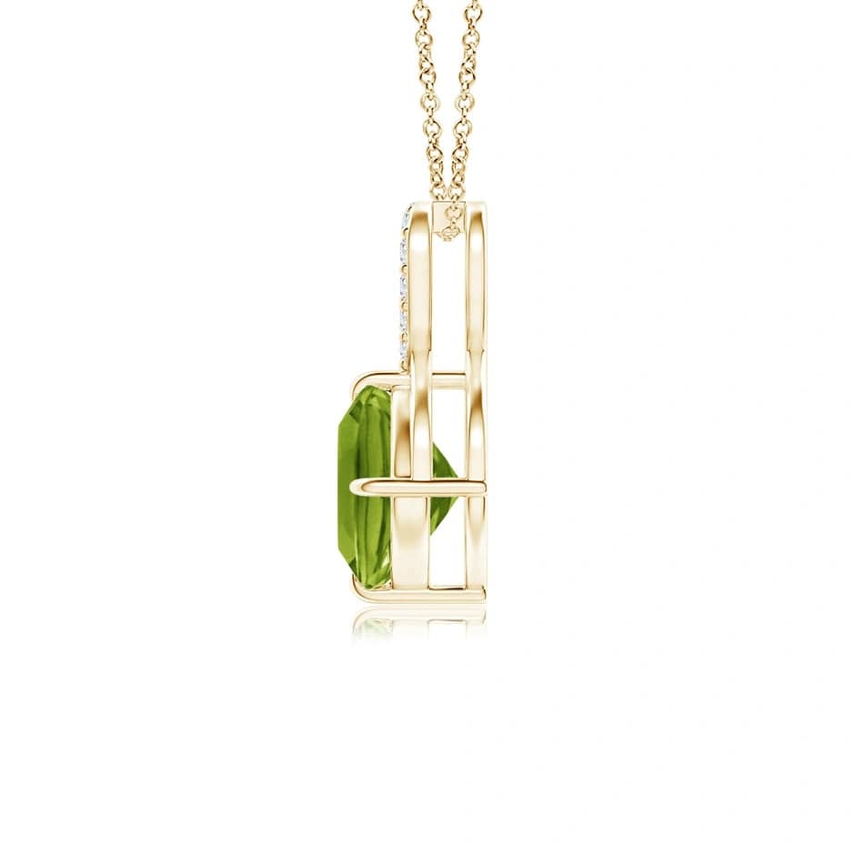 Claw-Set Peridot Infinity Pendant with Diamonds - Non Customized