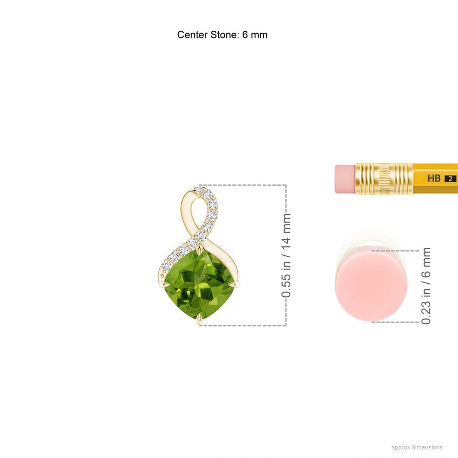 Claw-Set Peridot Infinity Pendant with Diamonds - Non Customized