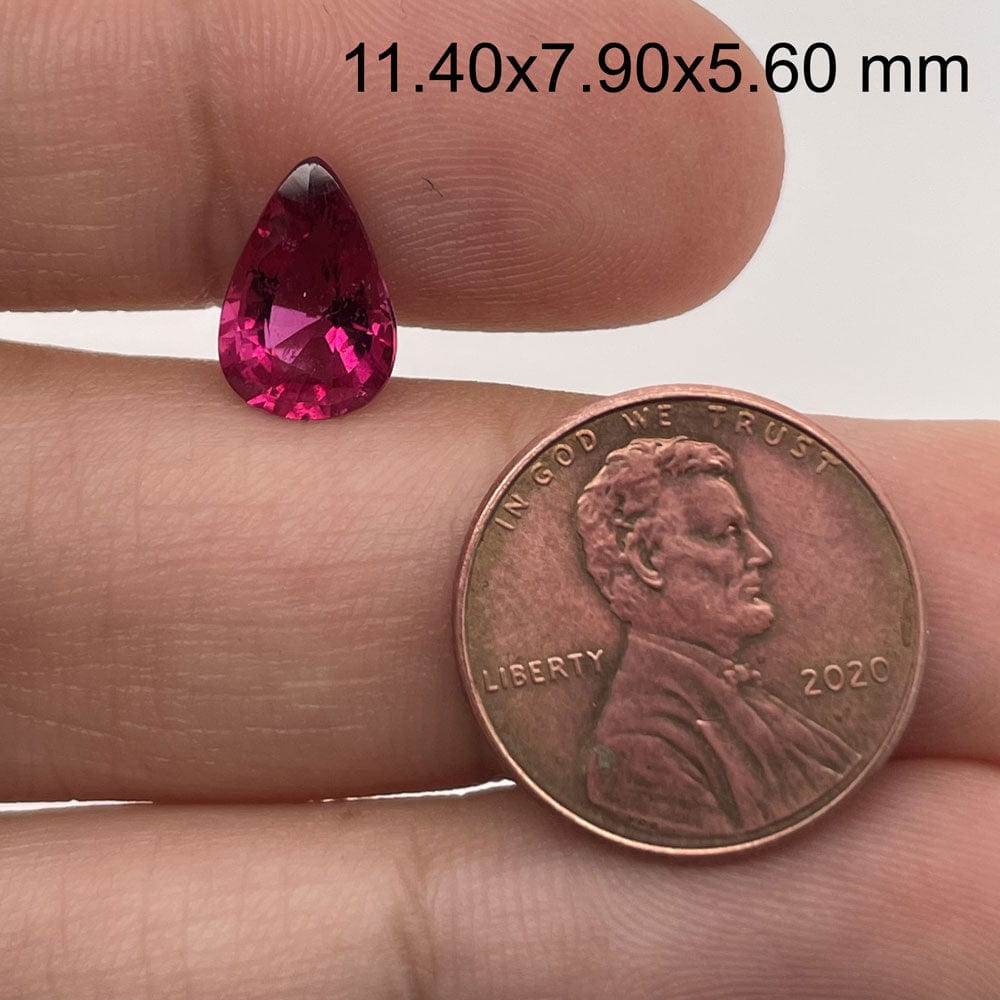 11.4x7.9MM Pear Rubellite Tourmaline