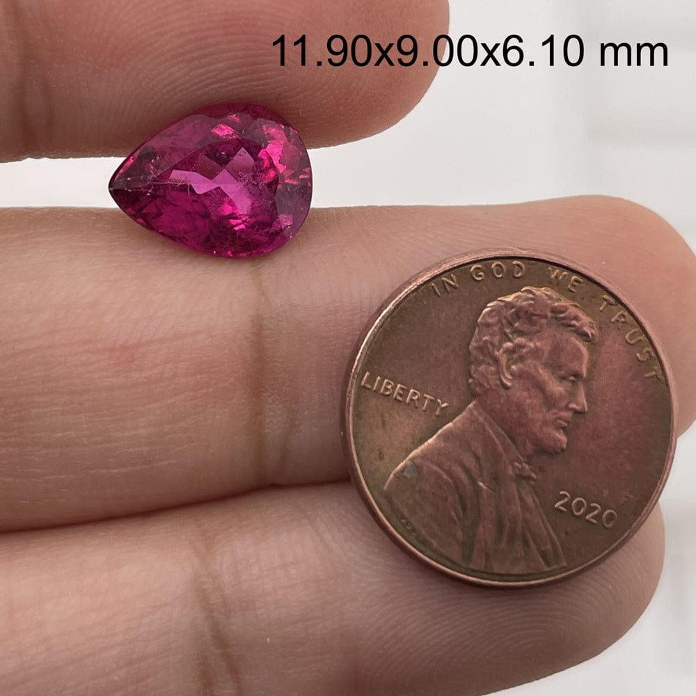 11.9x6.0mm Pear Rubellite Tourmaline