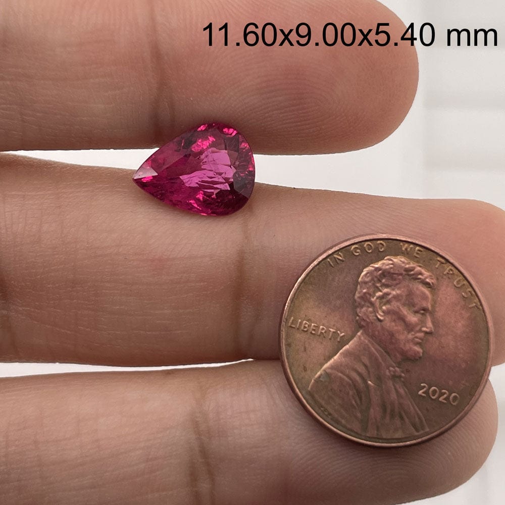 11.6x9.0mm Pear Rubellite Tourmaline