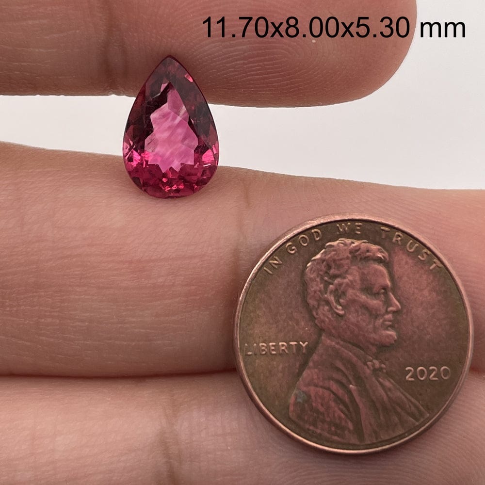 11.7x8.0mm Pear Rubellite Tourmaline