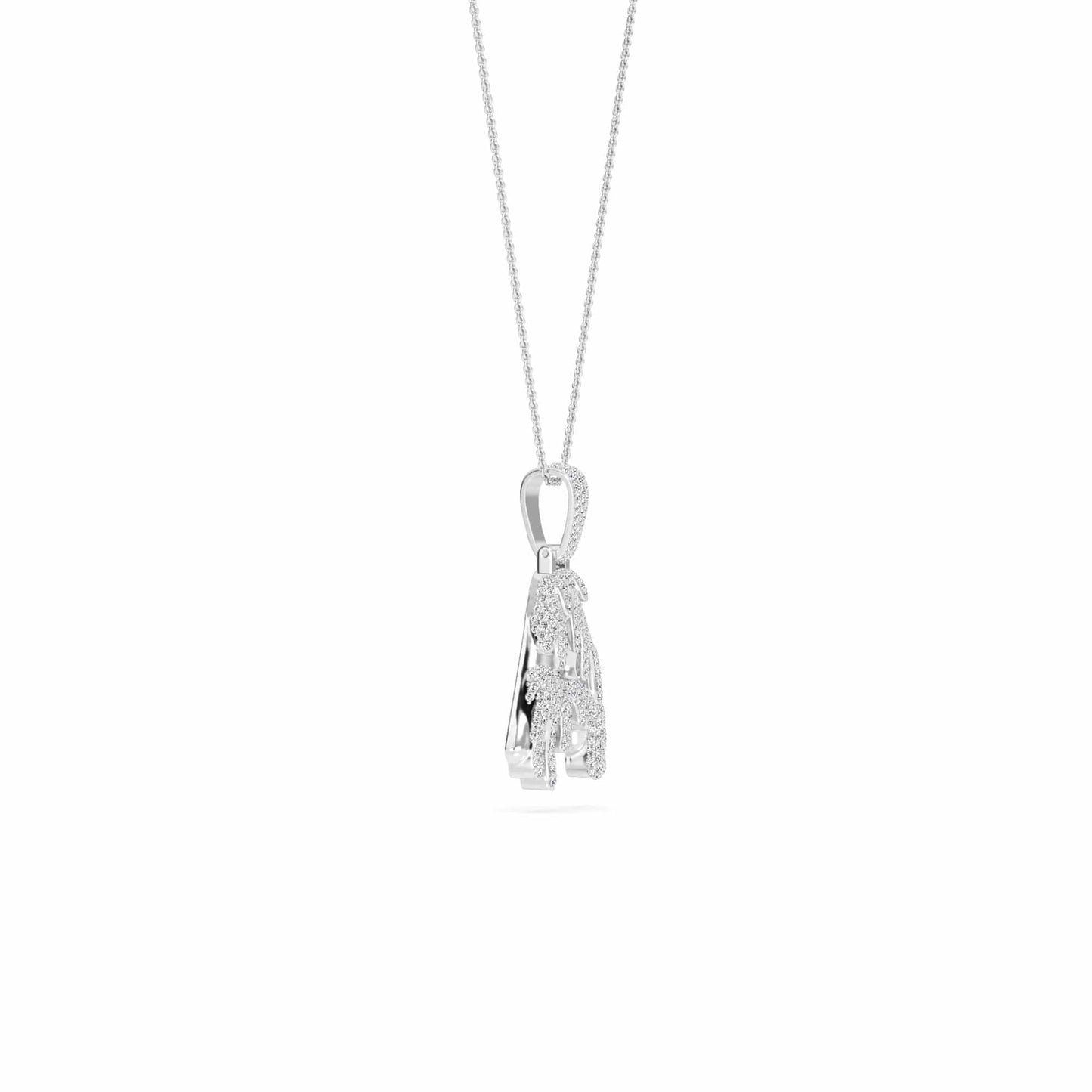 A Initial Dripping Diamond Pendant Necklace - Asher