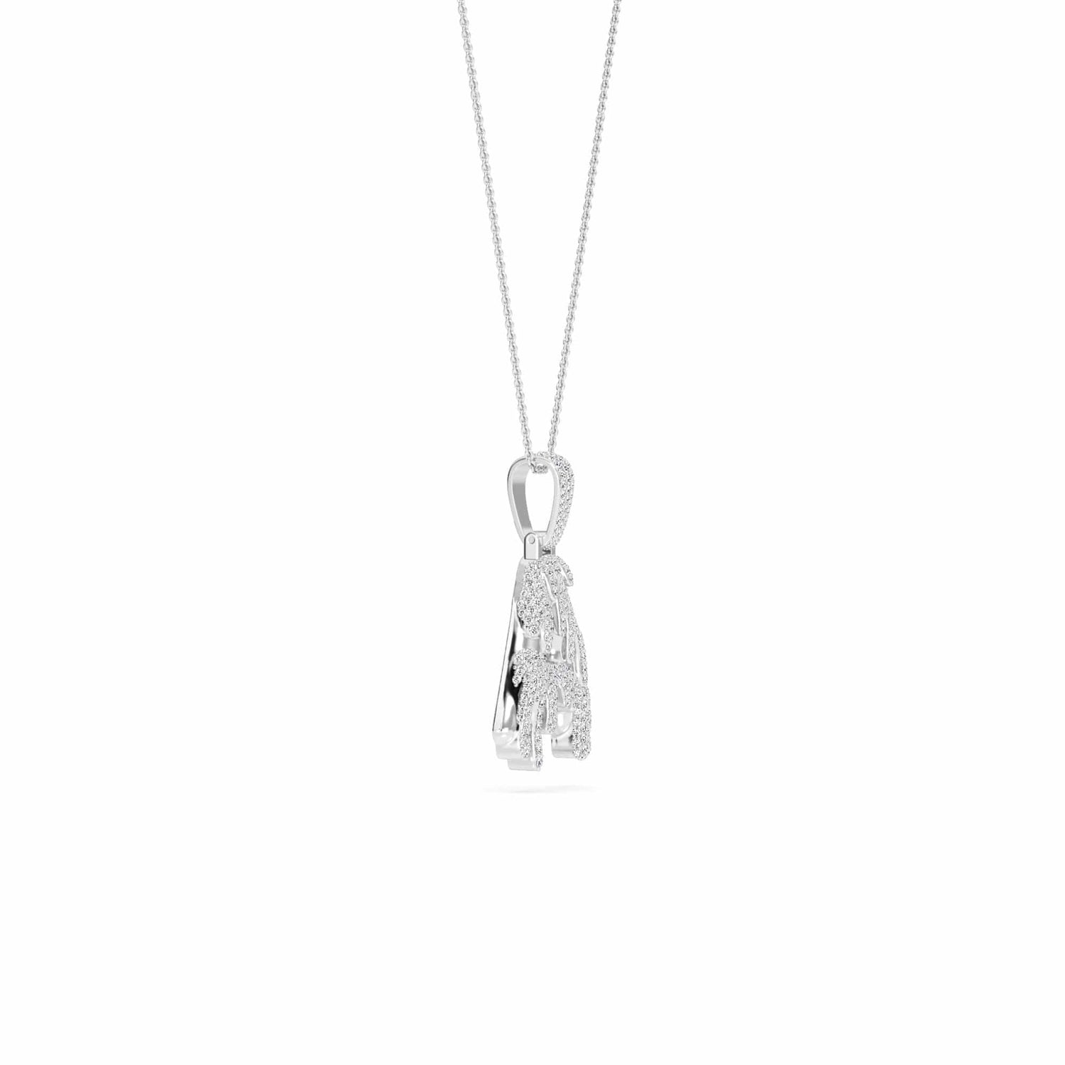 A Initial Dripping Diamond Pendant Necklace - Asher