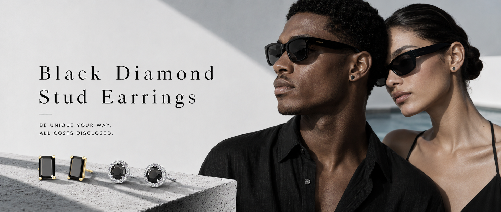 Black Diamond Studs Earrings