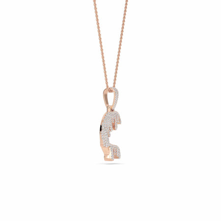 C Initial Dripping Diamond Pendant Necklace - Carter