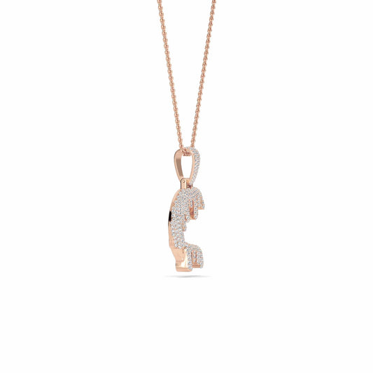 C Initial Dripping Diamond Pendant Necklace - Carter