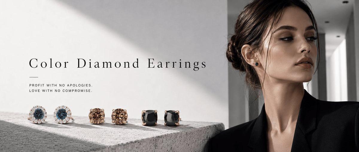 Color diamond earrings