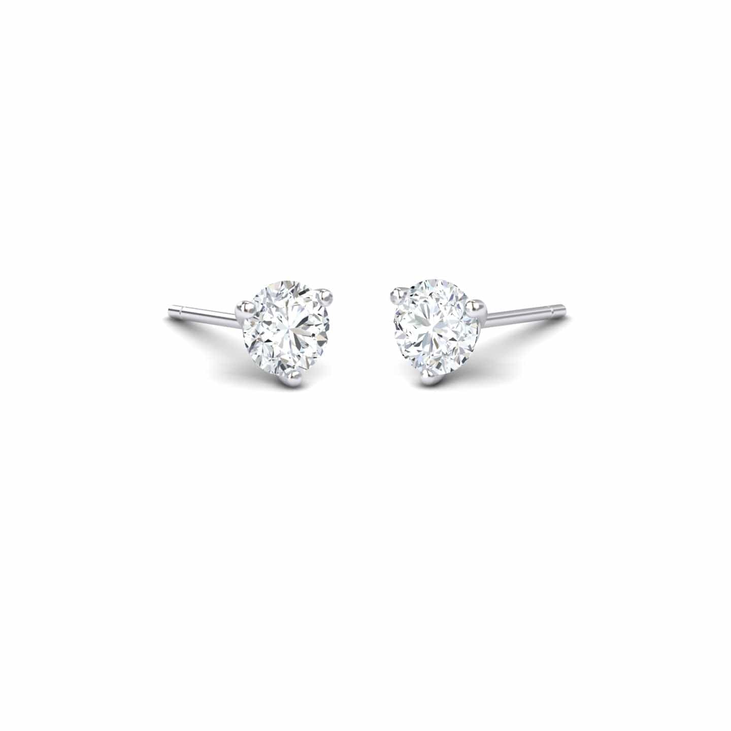 Three-Prong Martini 4.6mm Diamond Stud Earrings - Eveline