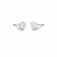 Three-Prong Martini 4.6mm Diamond Stud Earrings - Eveline