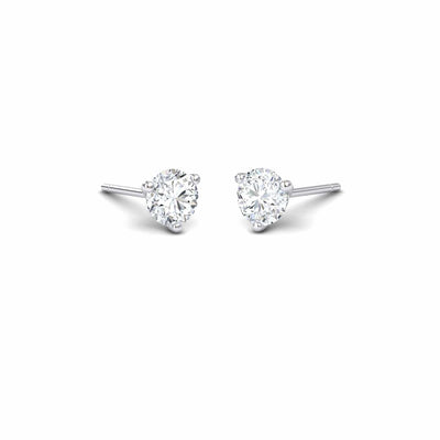 Three-Prong Martini 4.6mm Diamond Stud Earrings
