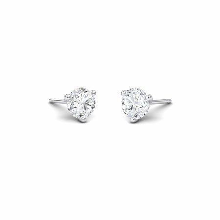 Three-Prong Martini 5mm Diamond Stud Earrings - Eveline