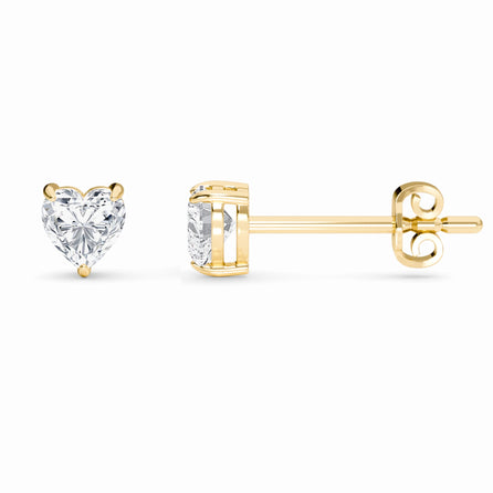 Lab Diamond Earrings - Three Prong - Ember