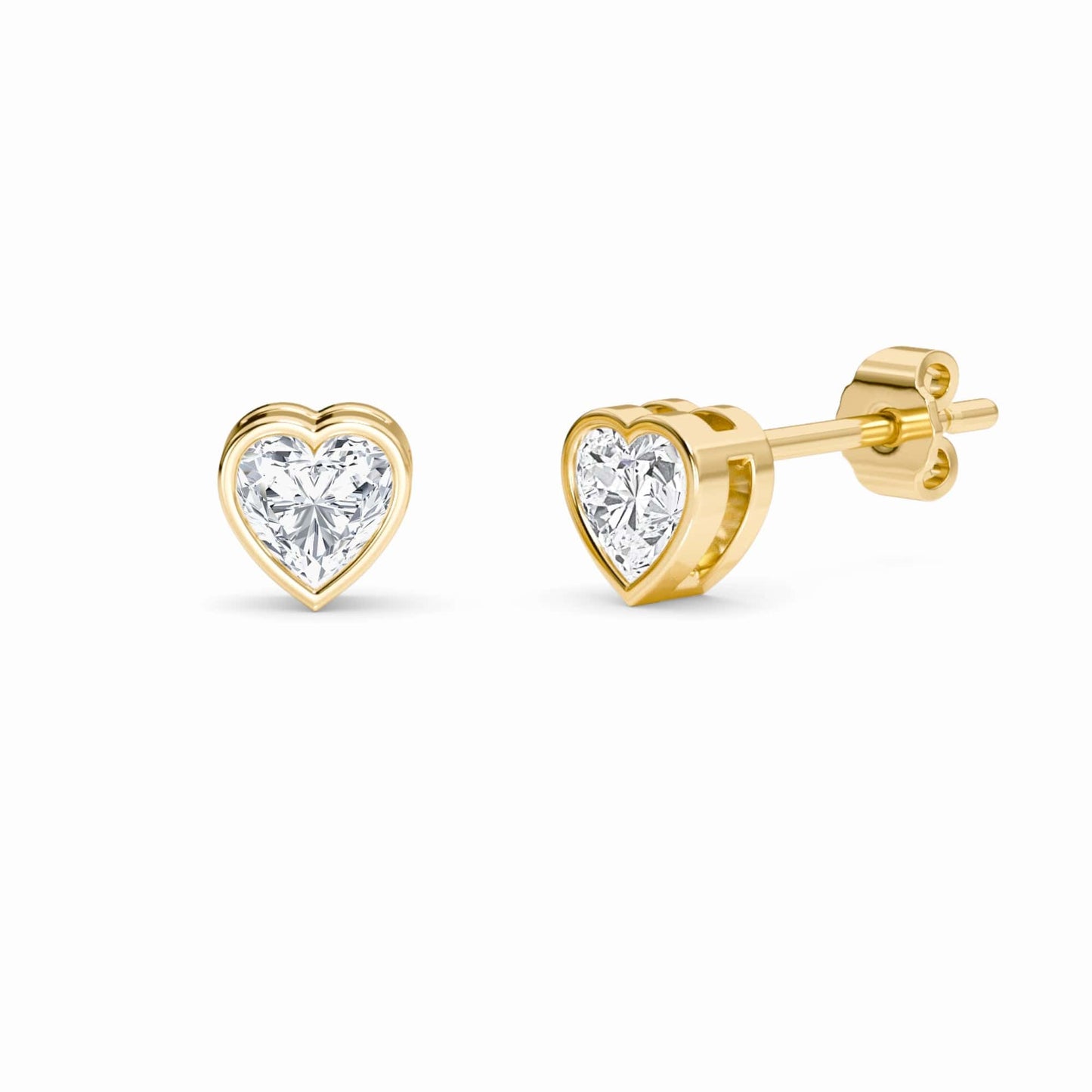 Lab Diamond Earrings - Bezel Set - Skye