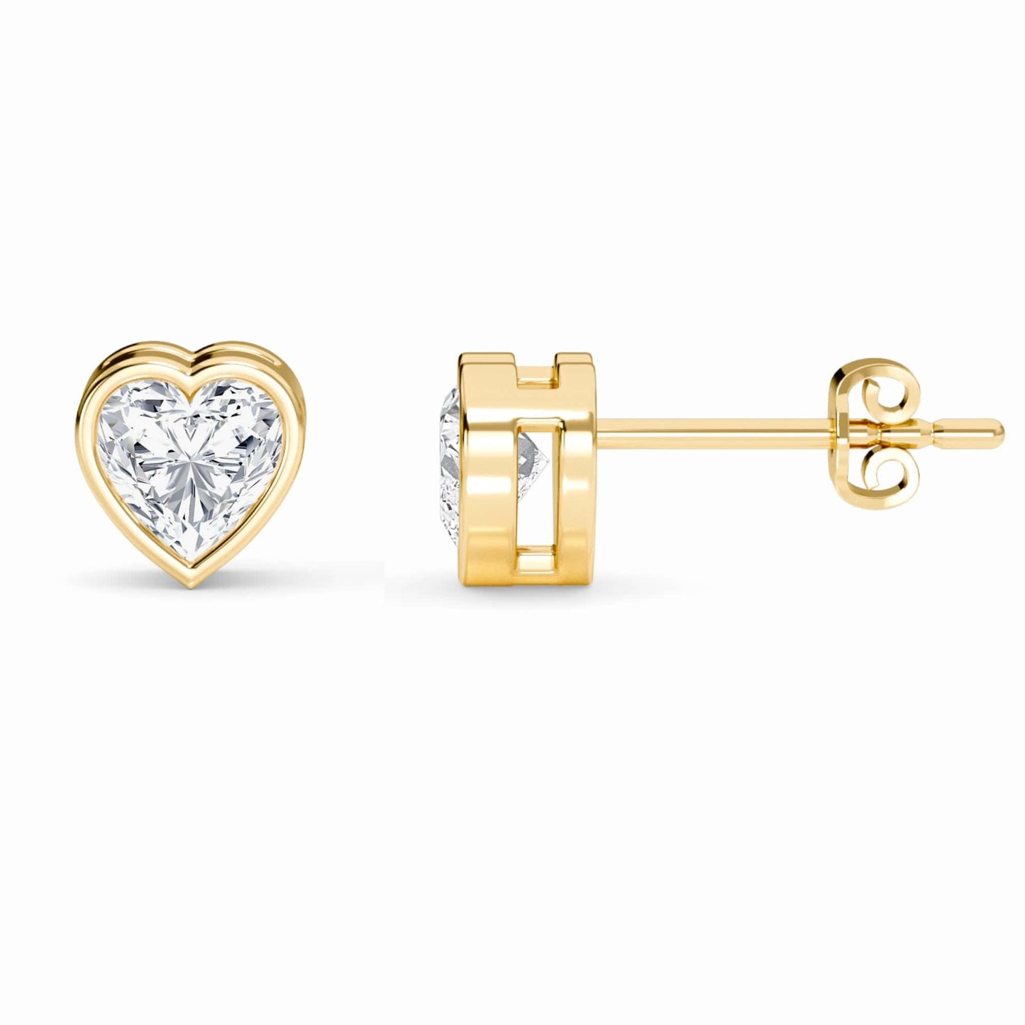 Lab Diamond Earrings - Bezel Set - Skye