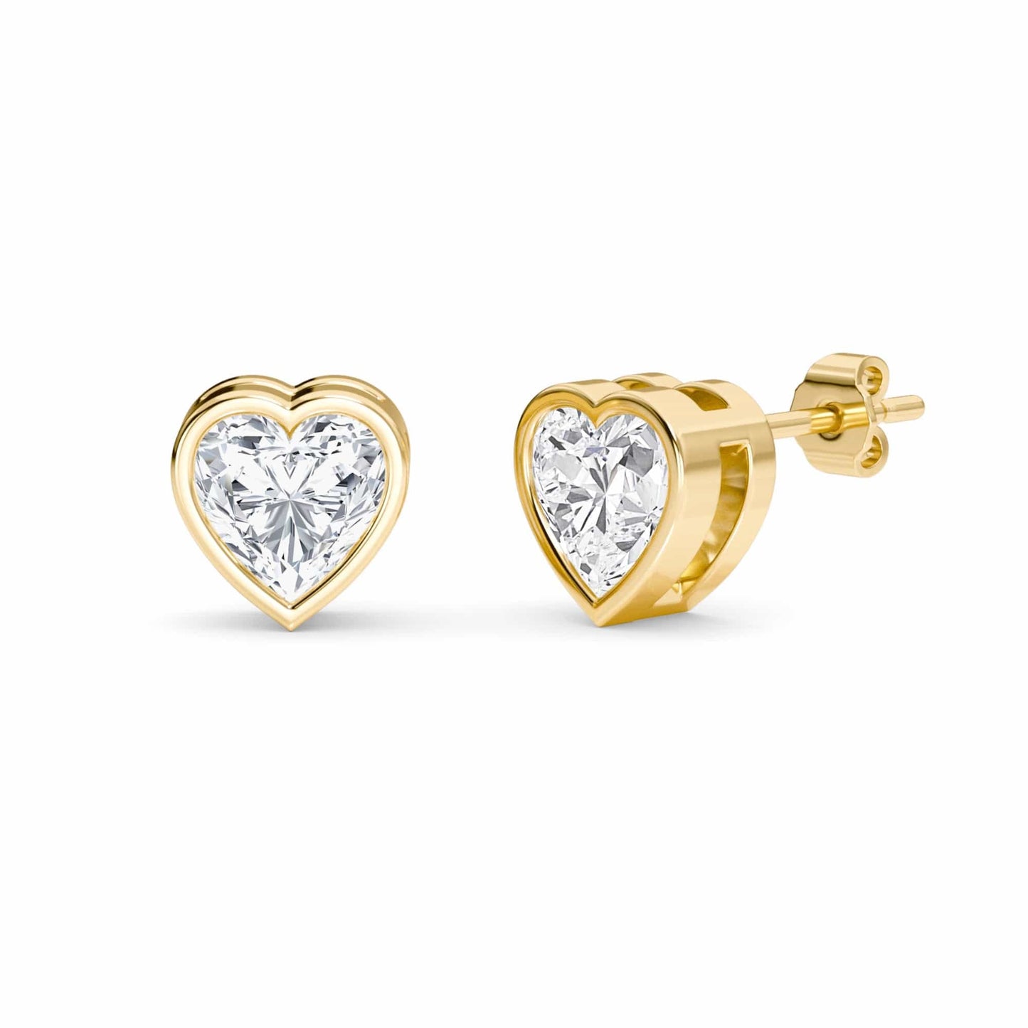 Lab Diamond Earrings - Bezel Set - Skye