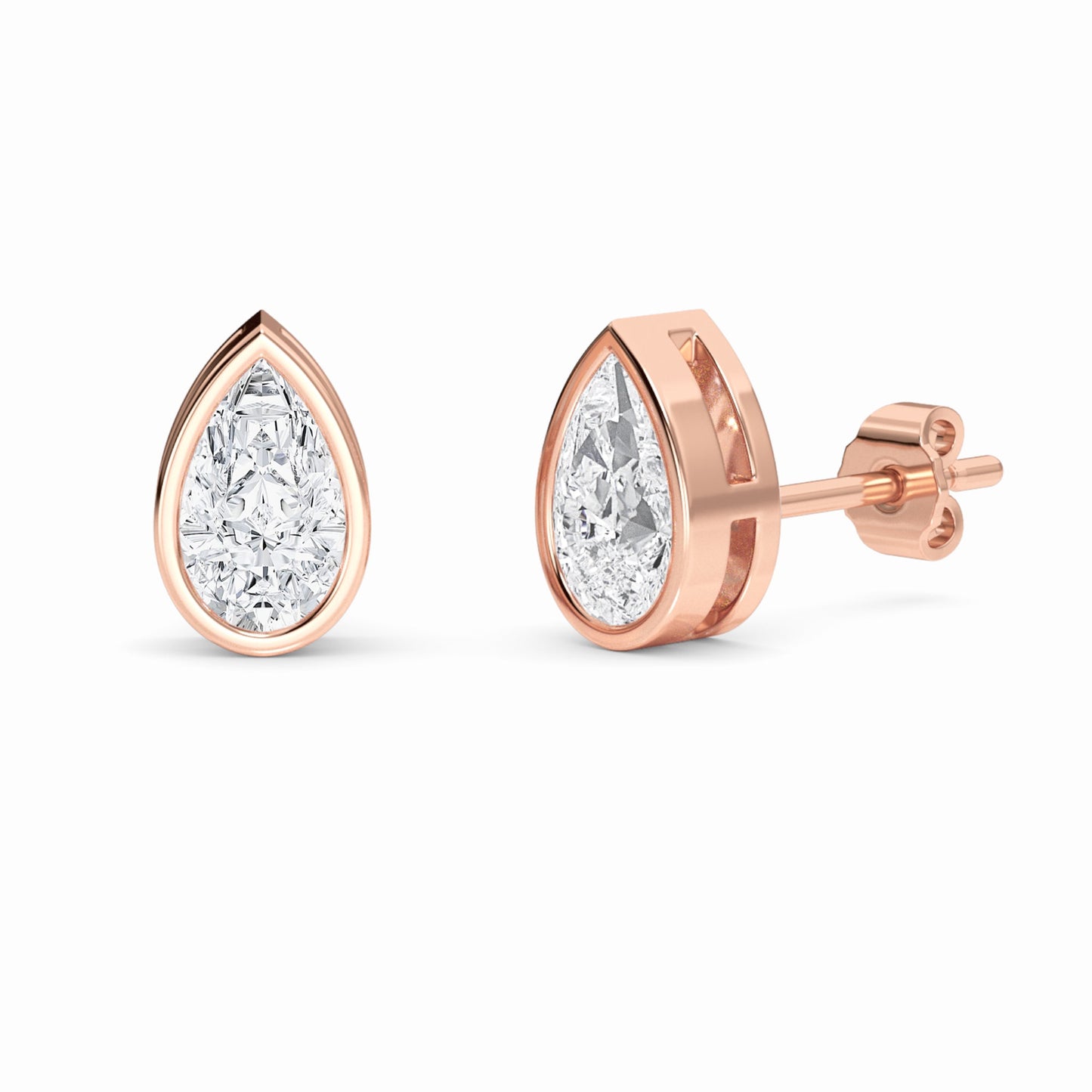 Lab Diamond Earrings - Bezel Set - Zola